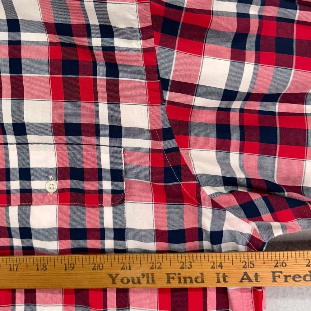 VTG Polo Ralph‎ Lauren WHITFIELD Shirt Mens Large Red Plaid Long Sleeve Cotton